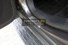 Накладки на пороги (зеркало) (комплект 4 шт) Jeep Cherokee 2014 (Sport, Longitude, Limited)
